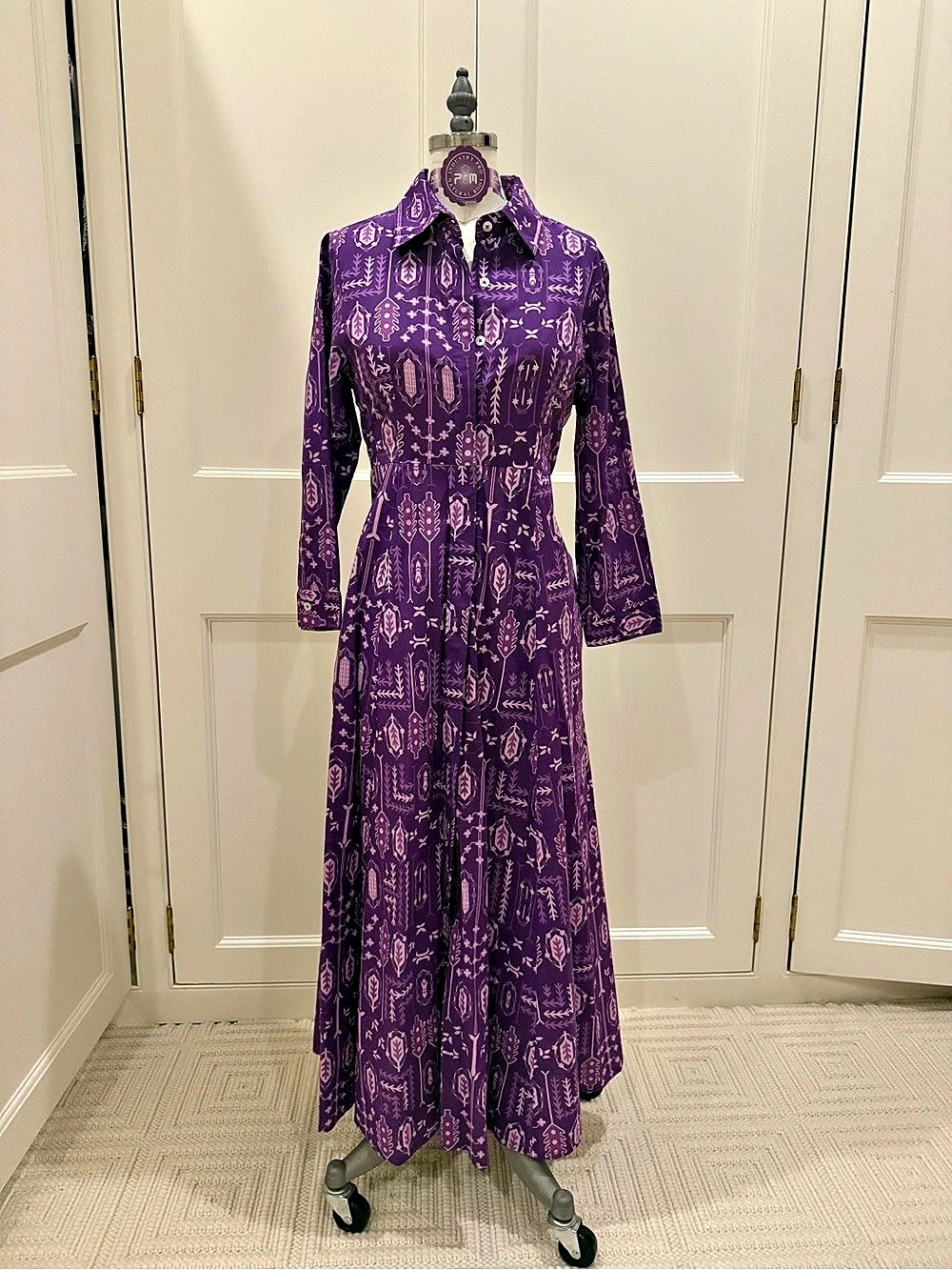 Julia Amory Geometric Maxi Dress in Purple Size Small